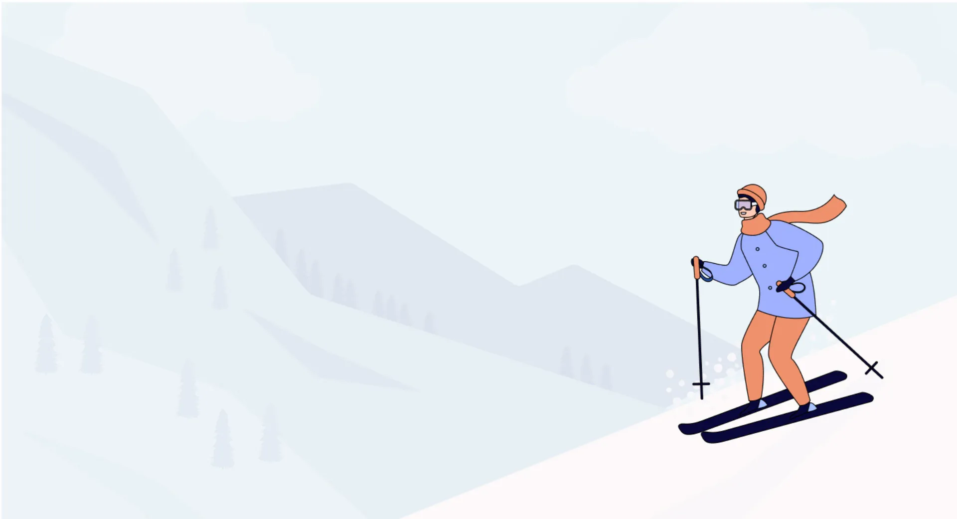 कार्य जीवन संतुलन - स्कीइंग करते व्यक्ति का चित्रण