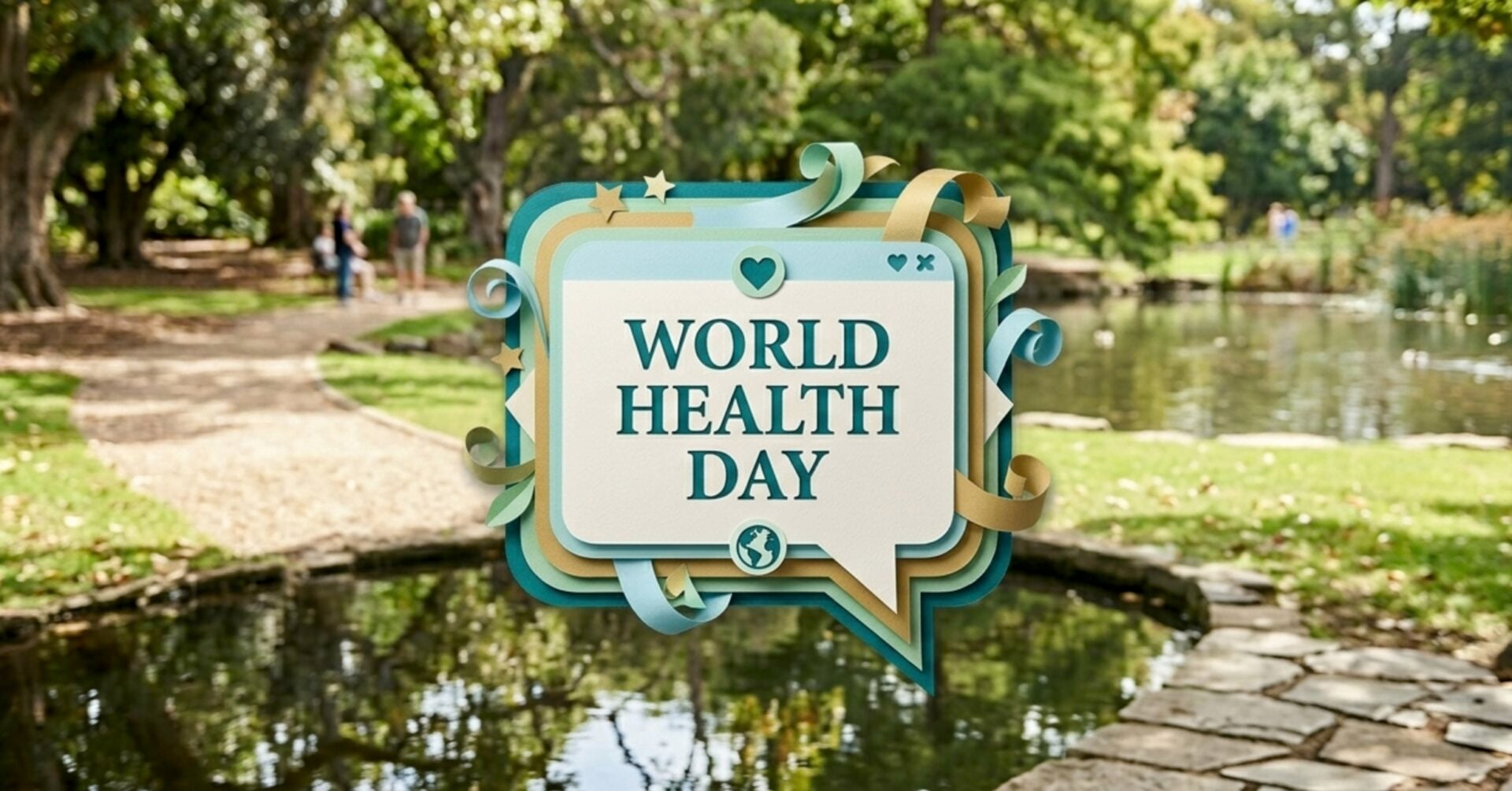 image d'un parc avec la Journée mondiale de la santé en surimpression